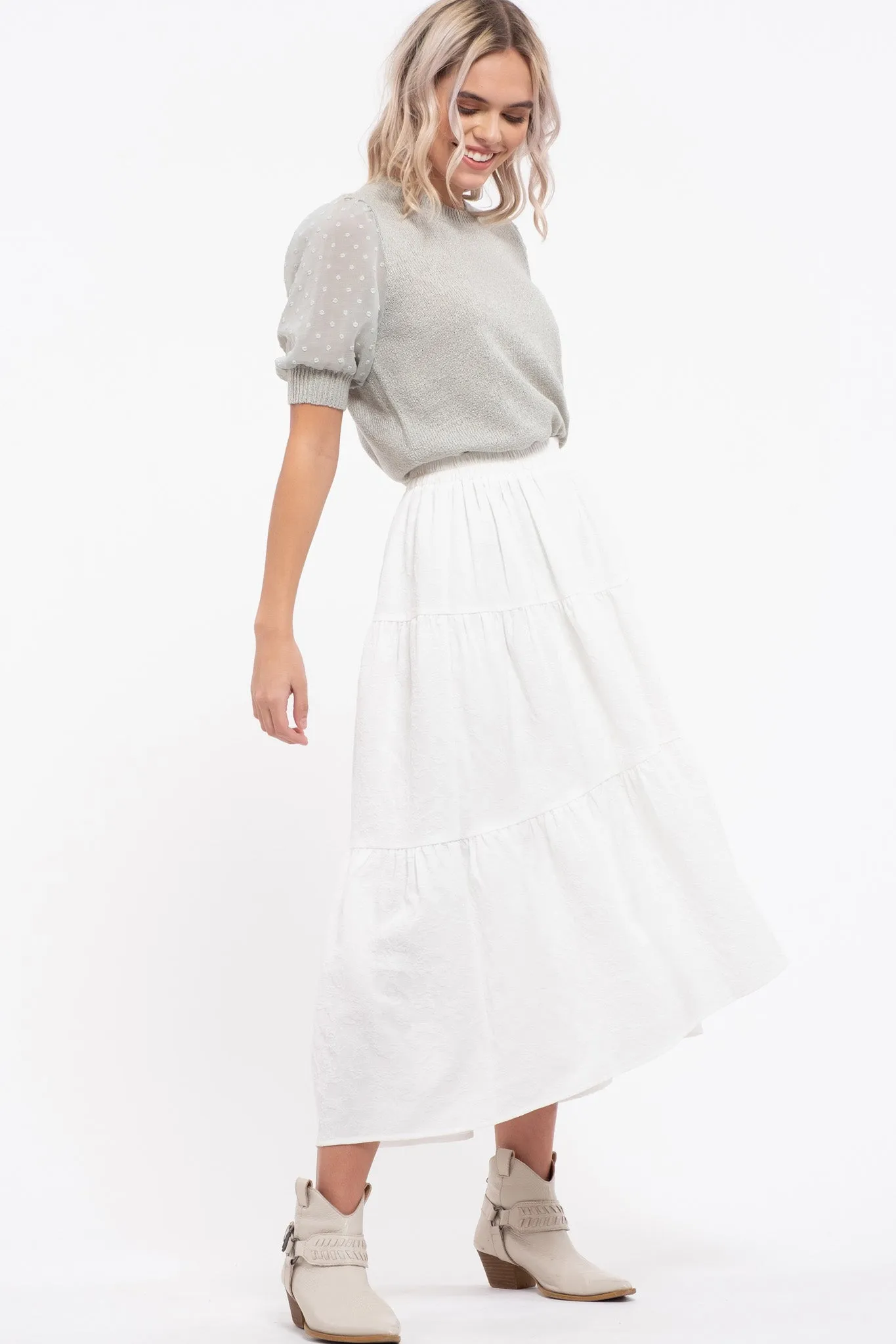 Pom-Pom Dot Sleeve Knit Top sold by Blu Pepper product image thumbnail 3