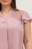 PLUS SHORT RUFFLE SLEEVE SHOULDER LACE TRIM TOP sold by Blu Pepper