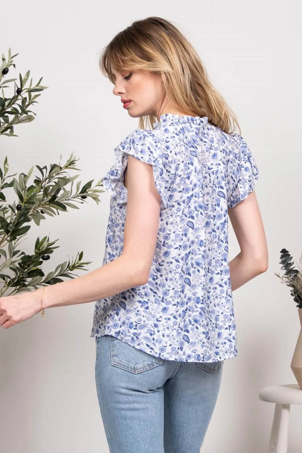 NECK TIE PRINT TOP sold by Blu Pepper product image thumbnail 2