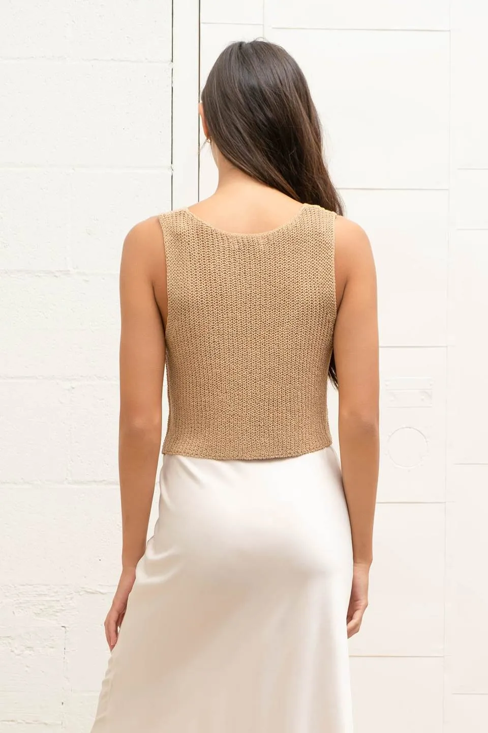 FRONT HOOK AND EYE KNIT SWEATER VEST sold by Blu Pepper product image thumbnail 2