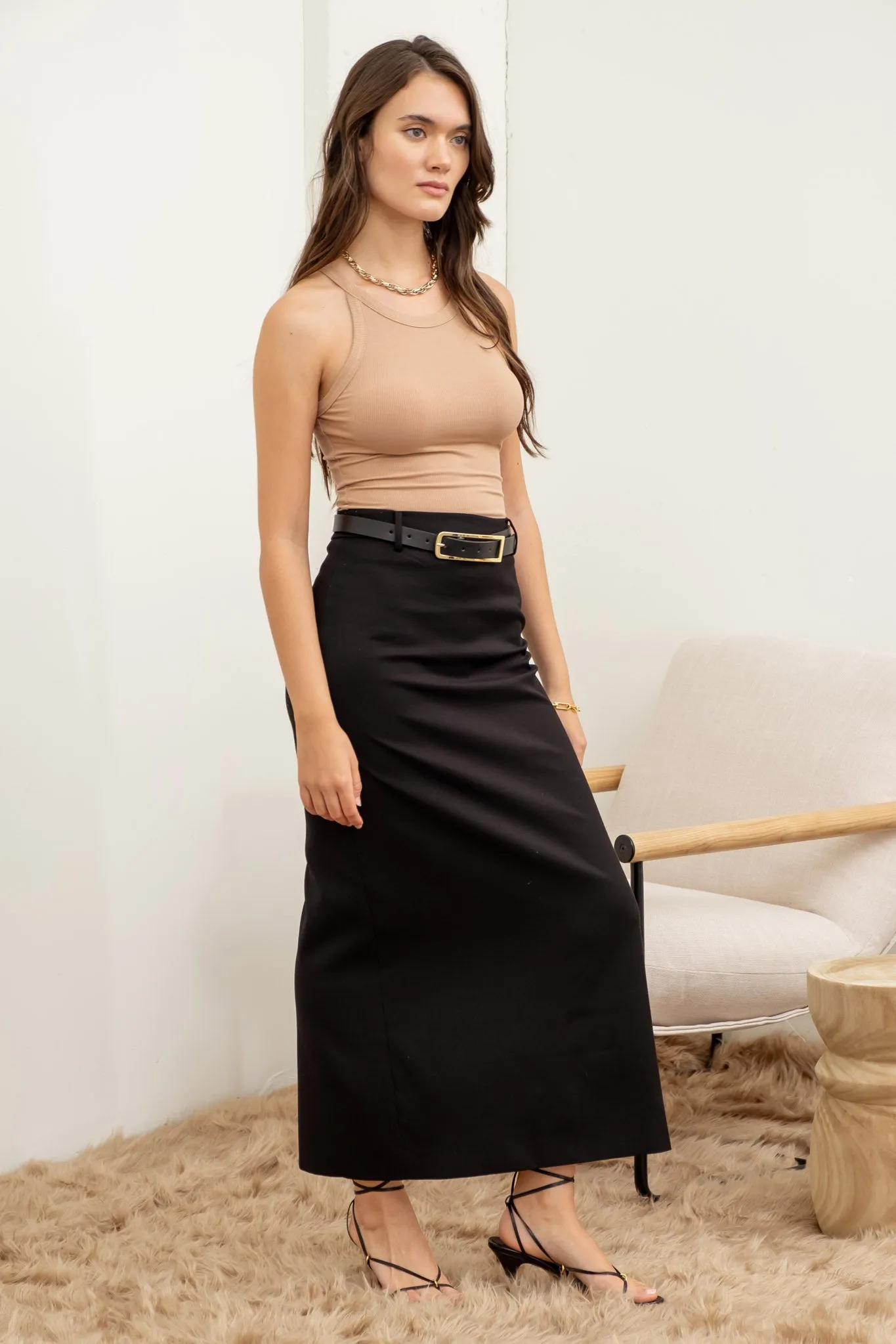 SOLID ROUND NECK KNIT TANK sold by Blu Pepper product image thumbnail 3