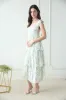 FLORAL TIE STRAP RUFFLE TIERED MIDI DRESS sold by Blu Pepper