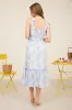 FLORAL SMOCKED SWEETHEART  RUFFLE TRIM MIDI DRESS sold by Blu Pepper