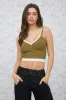 LAYERED EFFECT SNAP BUTTON DETAIL KNIT CROP TOP sold by Blu Pepper