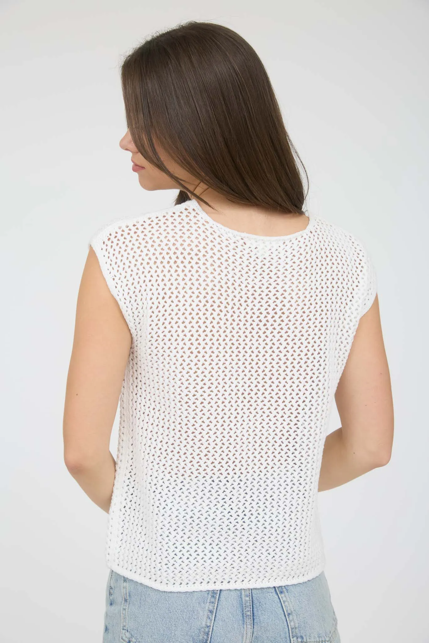 PLUS AMERICAN FLAG CROCHET KNIT SWEATER TOP sold by Blu Pepper product image thumbnail 4