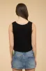 FLORAL EMBROIDERY FRONT TIE CROCHET VEST TOP sold by Blu Pepper
