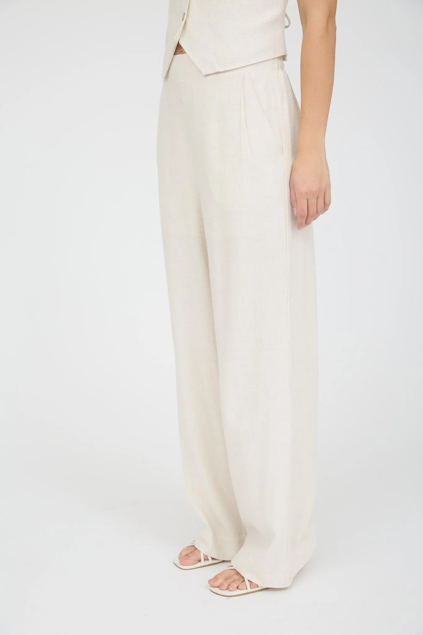 HIGH WAIST WIDE LEG LINEN PANTS sold by Blu Pepper product image thumbnail 3