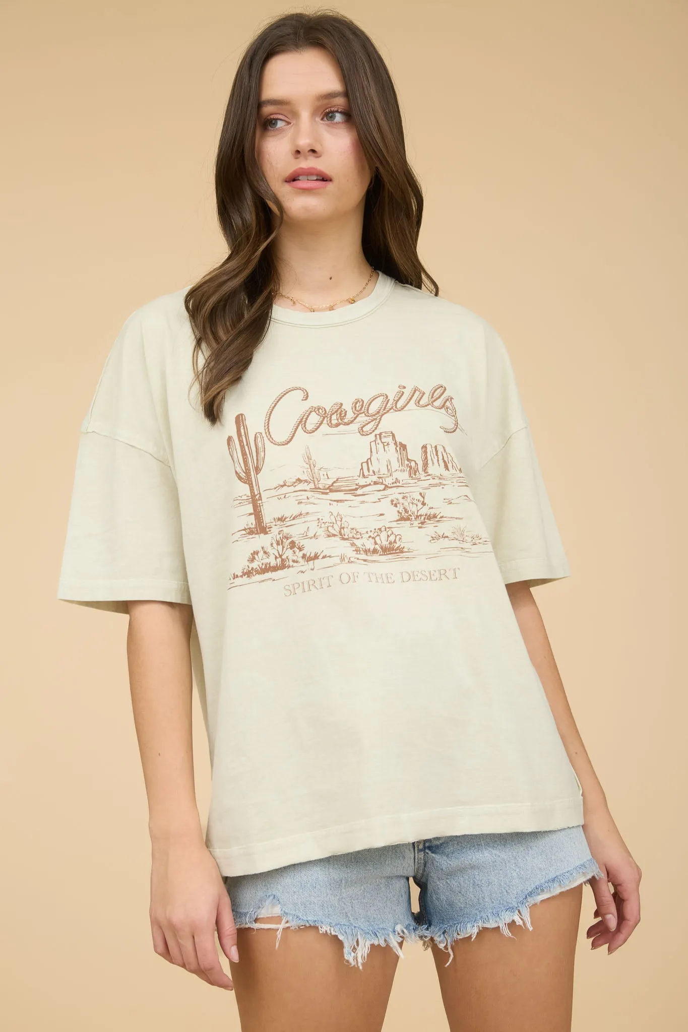 COWGIRLS RELAXED SHORT SLEEVE KNIT T-SHIRT sold by Blu Pepper product image thumbnail 4