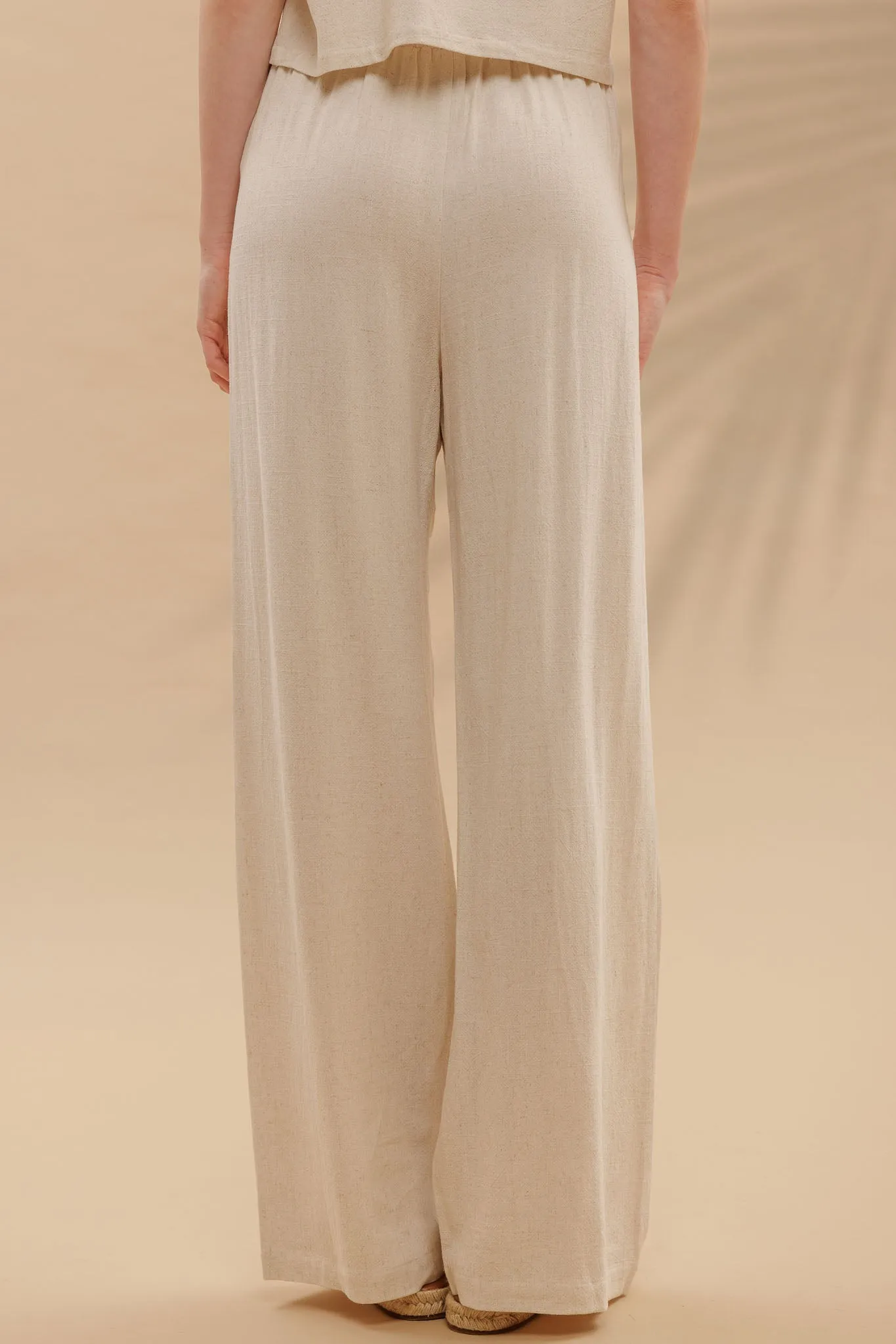 HIGH WAIST WIDE LEG PLEATED LINEN PANTS sold by Blu Pepper product image thumbnail 2