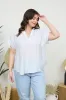 PLUS STRIPE COLLARED CUFF SLEEVE LIGHTWEIGHT SHIRT sold by Blu Pepper
