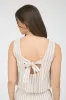 STRIPE LINEN BACK TIE DETAIL SLEEVELESS TOP sold by Blu Pepper