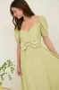 FRONT BOW SWEETHEART NECK PUFF SLEEVE MIDI DRESS sold by Blu Pepper