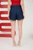 HIGH WAIST WRAP DENIM MINI SKORT sold by Blu Pepper