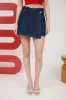 HIGH WAIST WRAP DENIM MINI SKORT sold by Blu Pepper