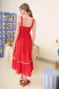 SQUARE NECK WAVE SCALLOP TRIM MIDI DRESS sold by Blu Pepper
