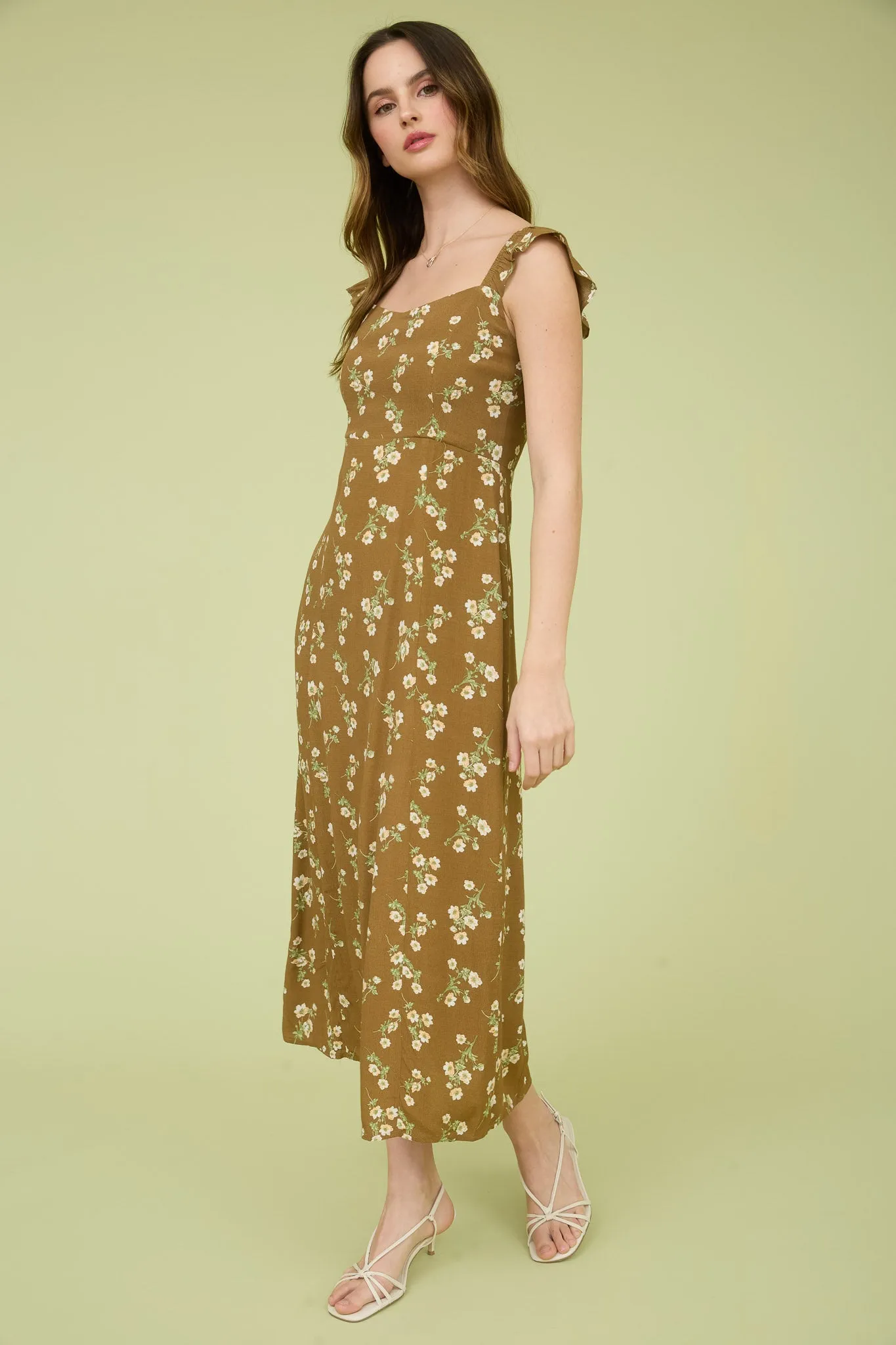 FLORAL SWEETHEART SHORT SLEEVE MIDI DRESS sold by Blu Pepper product image thumbnail 3