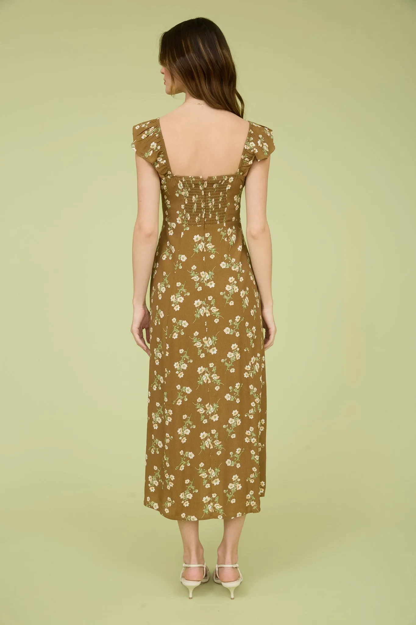 FLORAL SWEETHEART SHORT SLEEVE MIDI DRESS sold by Blu Pepper product image thumbnail 2