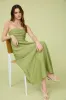 PLEATED BODICE STRAPLESS MIDI SUNDRESS sold by Blu Pepper