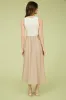 CONTRAST TRIM SLEEVELESS MIXED MEDIA MIDI DRESS sold by Blu Pepper