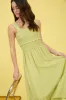 SMOCKED RUFFLE DETAIL SLEEVELESS MIDI DRESS sold by Blu Pepper
