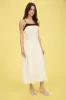 CONTRAST SPAGHETTI STRAP SMOCKED MIDI DRESS sold by Blu Pepper
