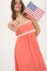 WAVY TRIM EMPIRE WAIST SLEEVELESS MIDI DRESS sold by Blu Pepper