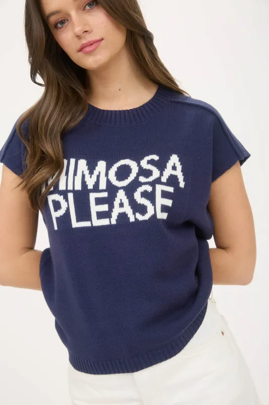 MIMOSA PLEASE SHORT SLEEVE PULLOVER SWEATER sold by Blu Pepper