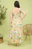 PLUS MULTI COLOR FRUIT PRINT SMOCKED MIDI DRESS sold by Blu Pepper