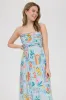 SUMMER PRINT PLEATED BACK BOW MIDI DRESS sold by Blu Pepper