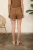 CONTRAST TRIM WRAP LINEN MINI SKORT sold by Blu Pepper