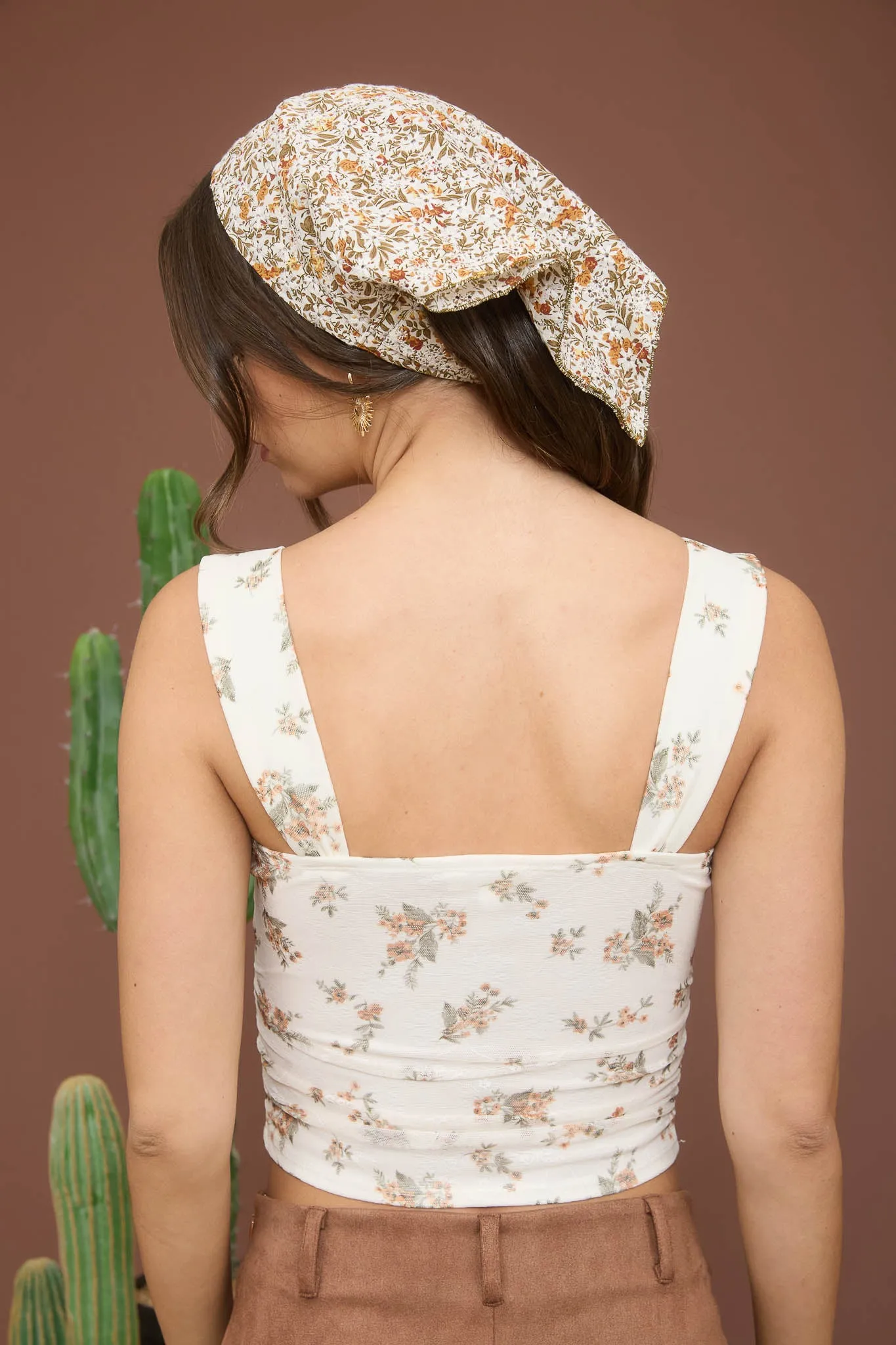 FLORAL RIBBON BOW DETAIL SLEEVELESS CROP TOP sold by Blu Pepper product image thumbnail 2