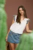 STRIPE CLIP DOT CONTRAST FLORAL SLEEVE BLOUSE sold by Blu Pepper