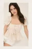 FRONT BOW DETAIL PUFF SLEEVE PEPLUM TOP sold by Blu Pepper