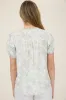 FLORAL PRINT SCALLOP TRIM DOUBLE FRONT TIE BLOUSE sold by Blu Pepper