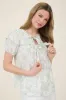 FLORAL PRINT SCALLOP TRIM DOUBLE FRONT TIE BLOUSE sold by Blu Pepper
