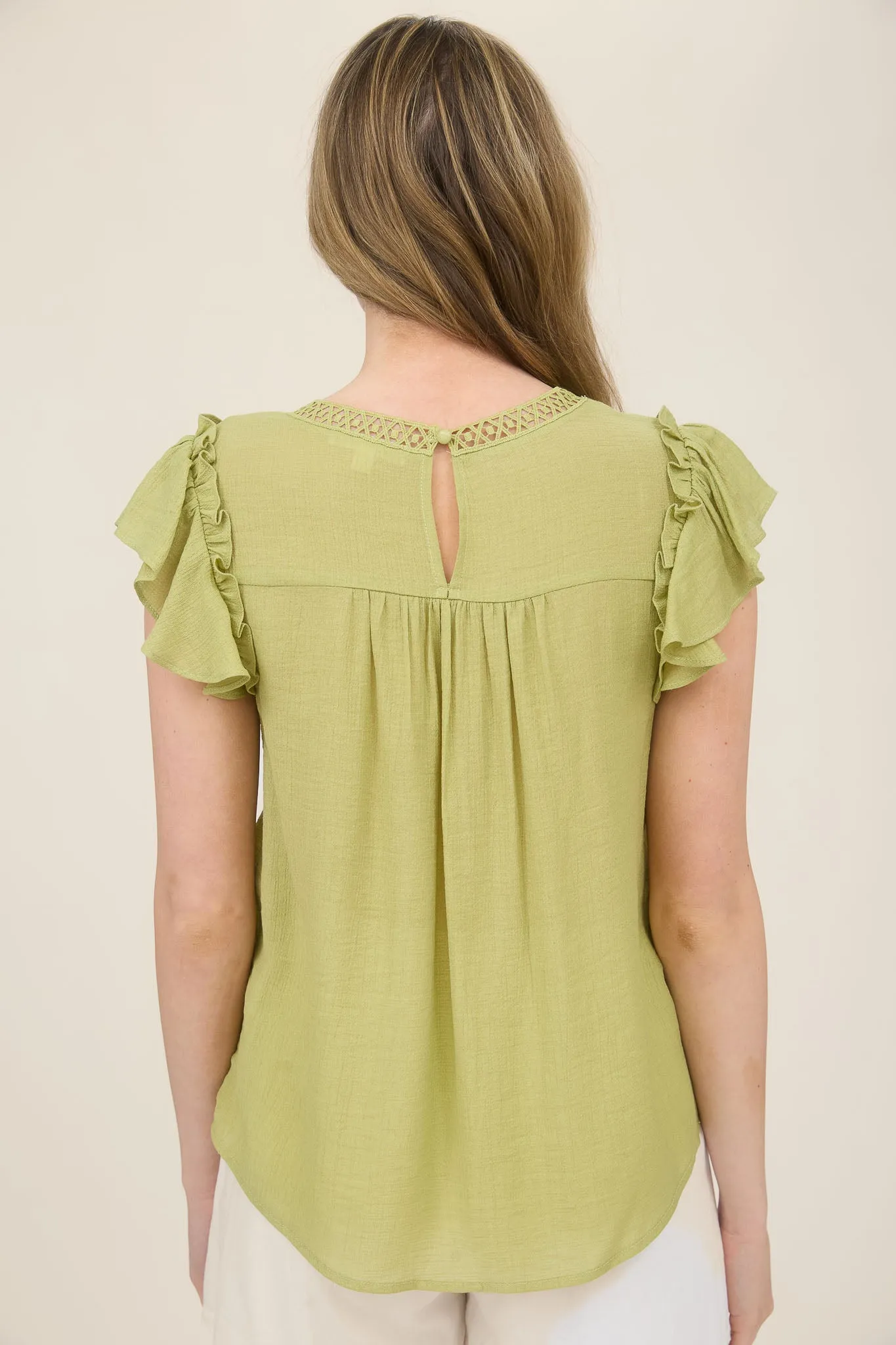 EMBROIDERY FLORAL DETAIL LACE TRIM BLOUSE sold by Blu Pepper product image thumbnail 2