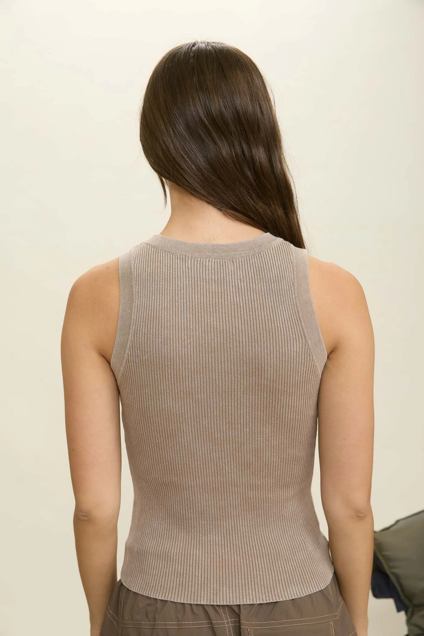 WASHED RIBBED SLEEVELESS KNIT TANK TOP sold by Blu Pepper product image thumbnail 2