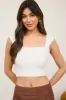 TEXTURED KNIT SLEEVELESS CROP TOP sold by Blu Pepper
