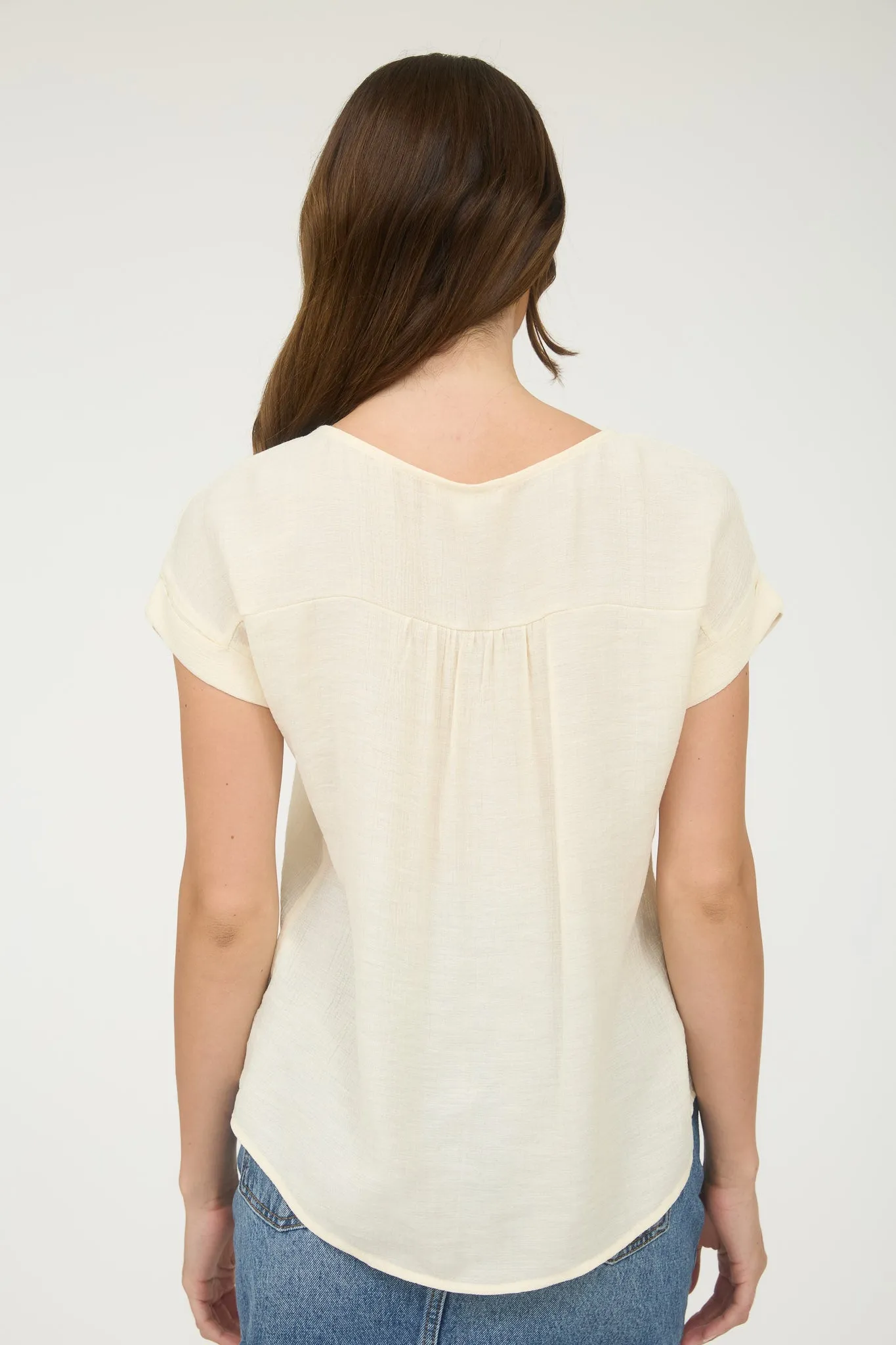 CROCHET FLORAL DETAIL LACE TRIM SHORT SLEEVE TOP sold by Blu Pepper product image thumbnail 2