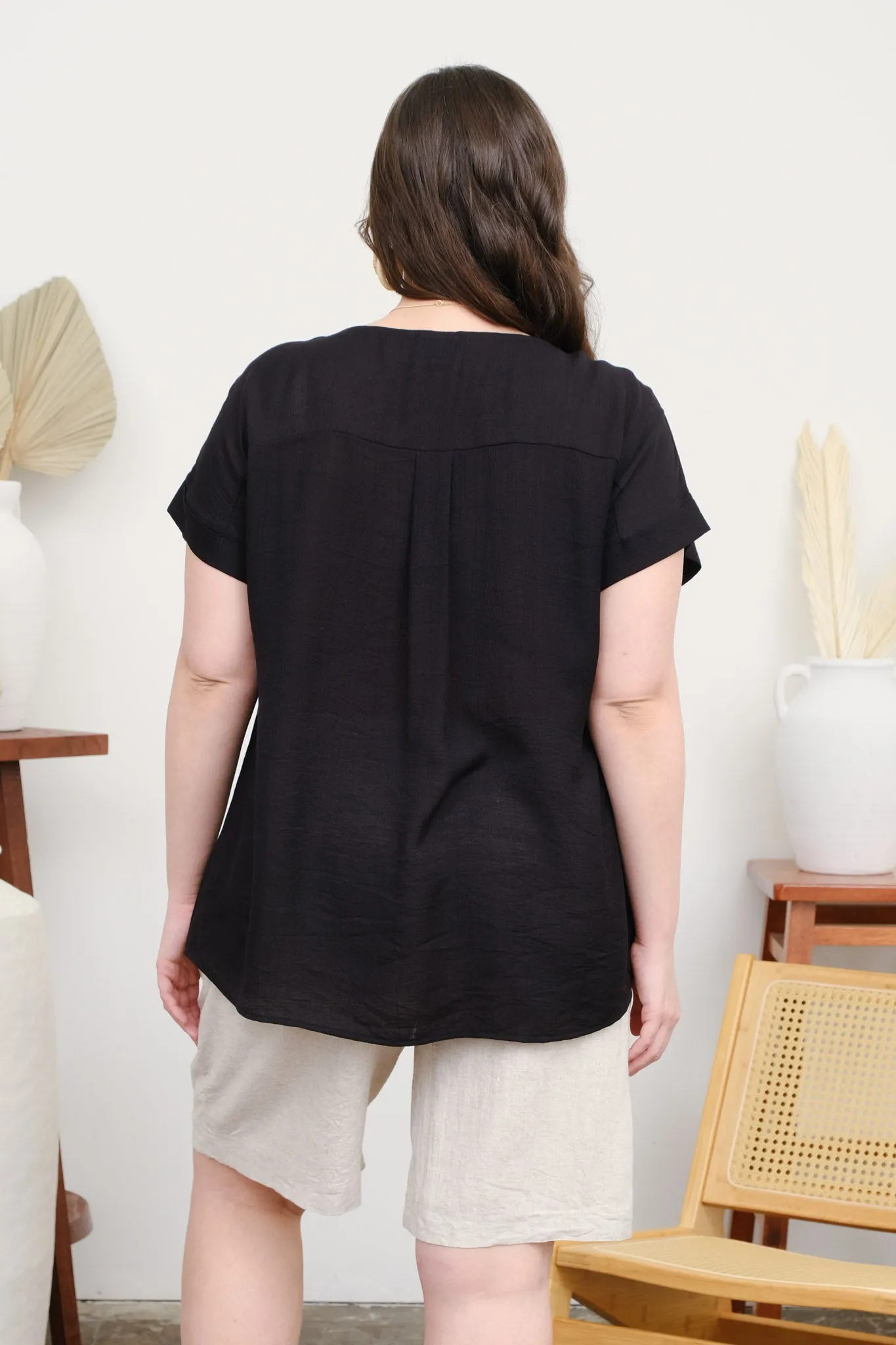 PLUS CROCHET FLORAL DETAIL SHORT SLEEVE TOP sold by Blu Pepper product image thumbnail 2