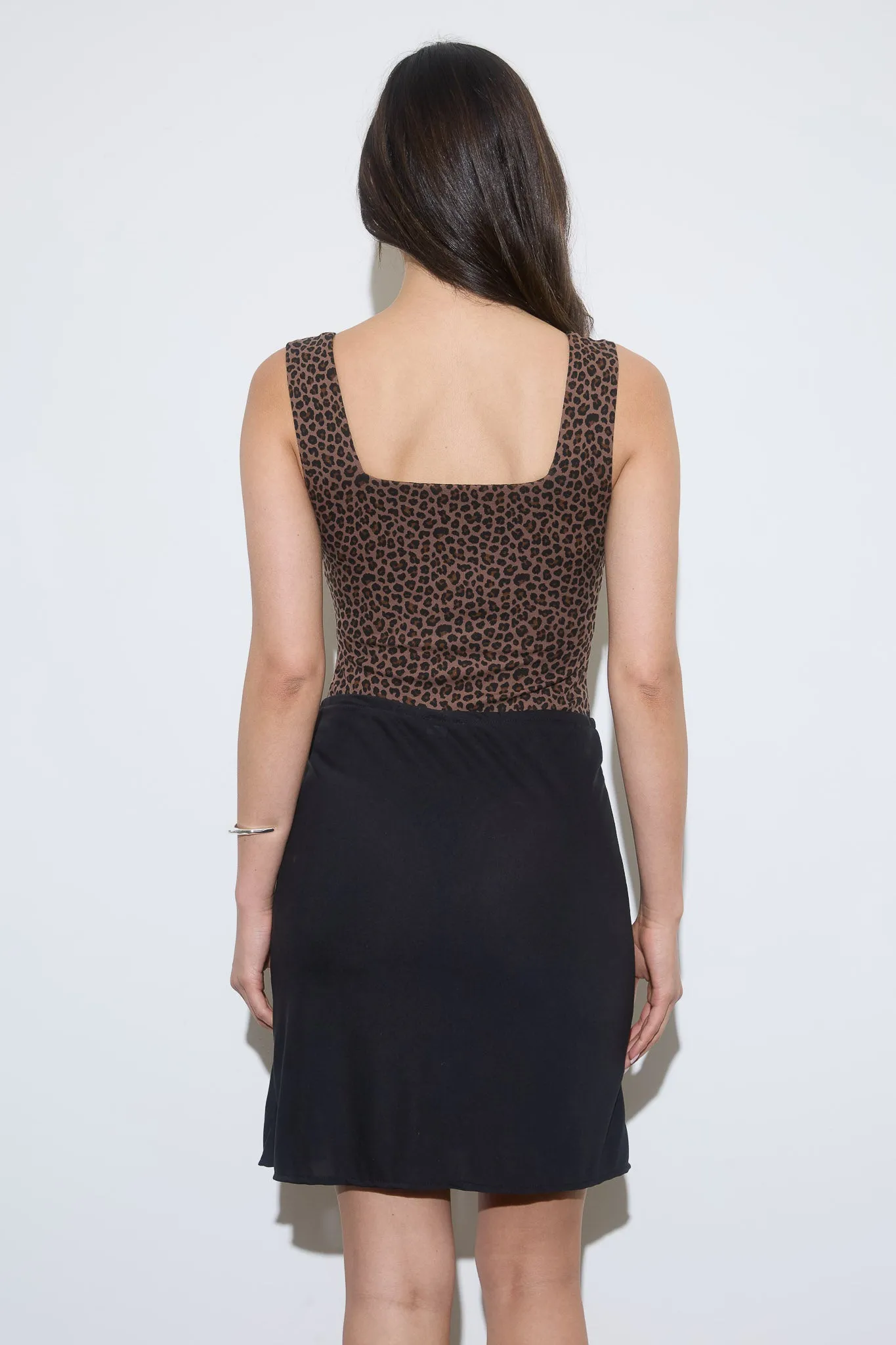 LEOPARD SQUARE NECK SLEEVELESS KNIT BODYSUIT sold by Blu Pepper product image thumbnail 2