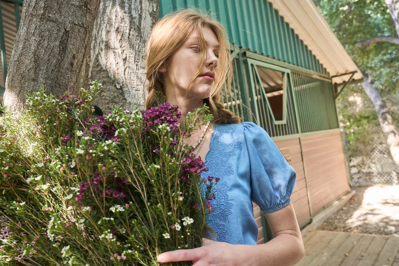 SCALLOP TRIM EMBROIDERY DETAIL BUTTON DOWN TOP sold by Blu Pepper product image thumbnail 3