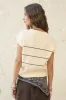STRIPE BUTTON DOWN SHORT SLEEVE KNIT CARDIGAN sold by Blu Pepper