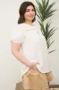 PLUS EYELET LACE TRIM DOUBLE FRONT TIE TOP sold by Blu Pepper