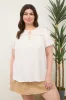 PLUS EYELET LACE TRIM DOUBLE FRONT TIE TOP sold by Blu Pepper