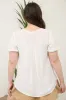 PLUS EYELET LACE TRIM DOUBLE FRONT TIE TOP sold by Blu Pepper