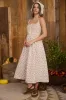 FLORAL FRONT HOOK & EYE SLEEVELESS MIDI DRESS (PRE-ORDER) sold by Blu Pepper