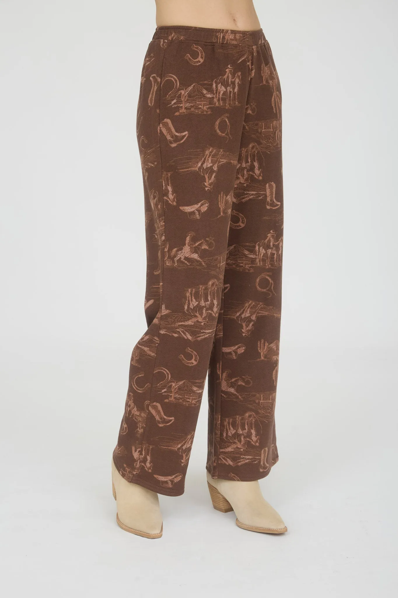 WESTERN PRINT ELASTIC WAIST JOGGERS sold by Blu Pepper product image thumbnail 2