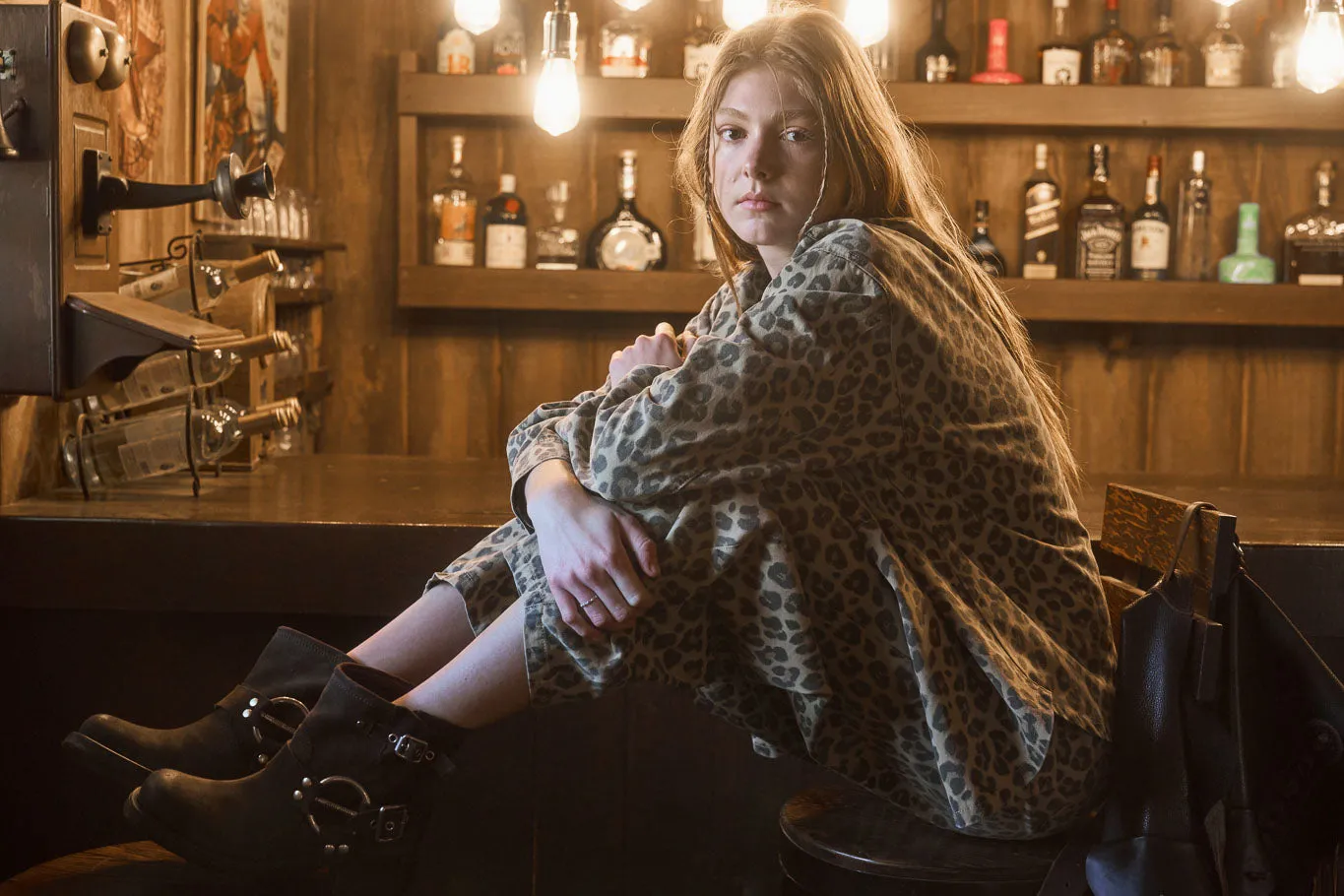 LEOPARD PRINT COLLARED BUTTON DOWN SHACKET sold by Blu Pepper product image thumbnail 5