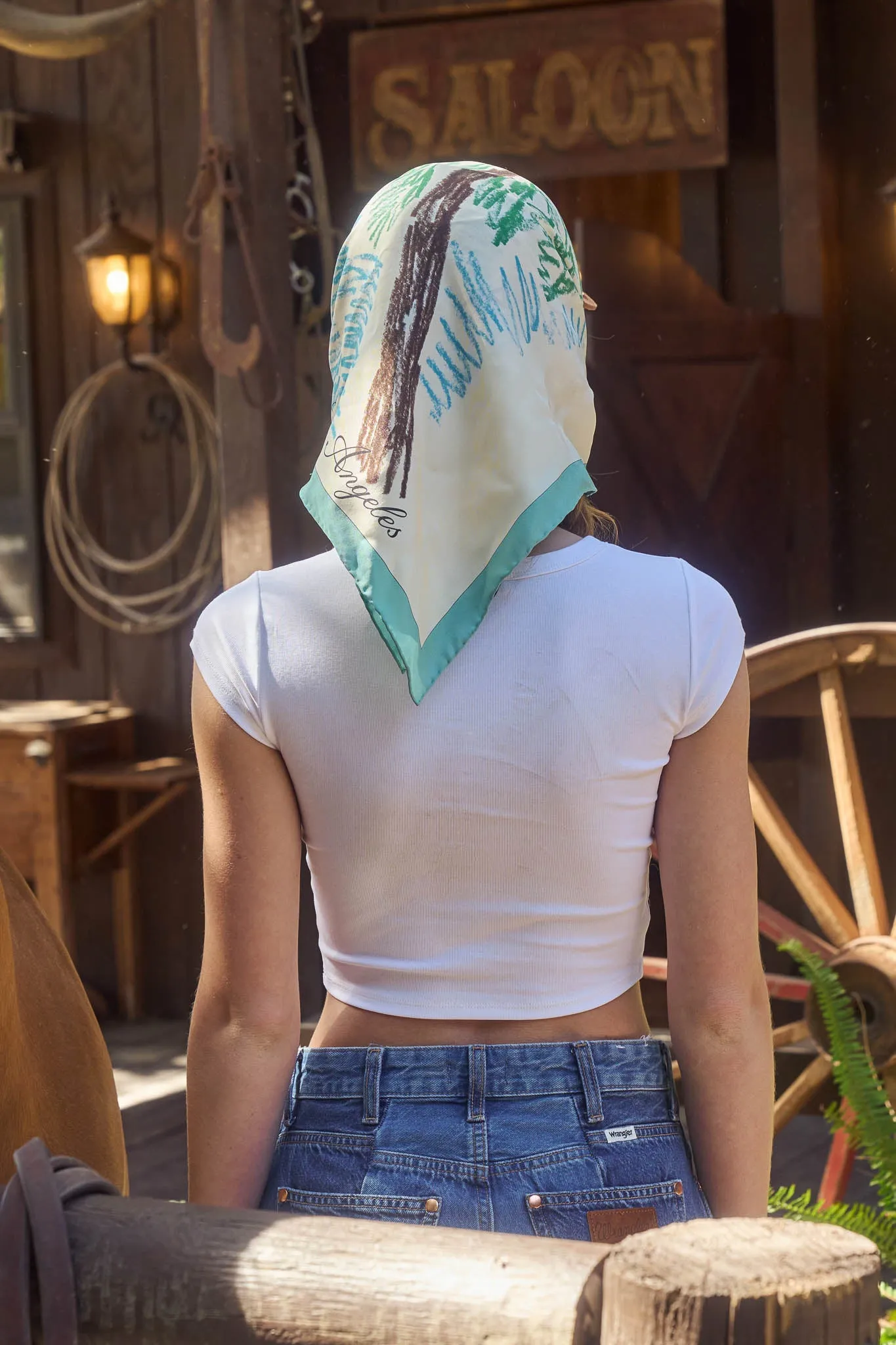 WESTERN BOOT PRINT SHORT SLEEVE KNIT CROP TOP sold by Blu Pepper product image thumbnail 3